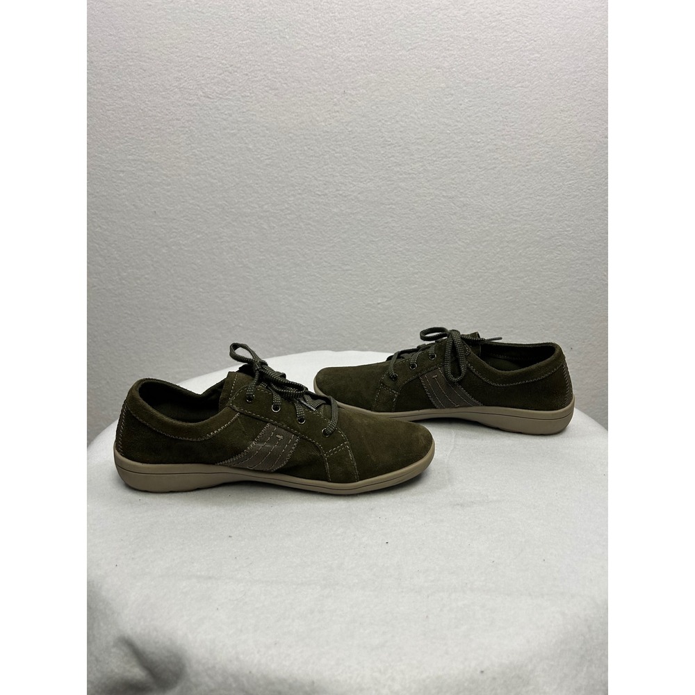 Easy Spirit Women's Olive Green Suede Lace Up Sneakers Size 8 N‎